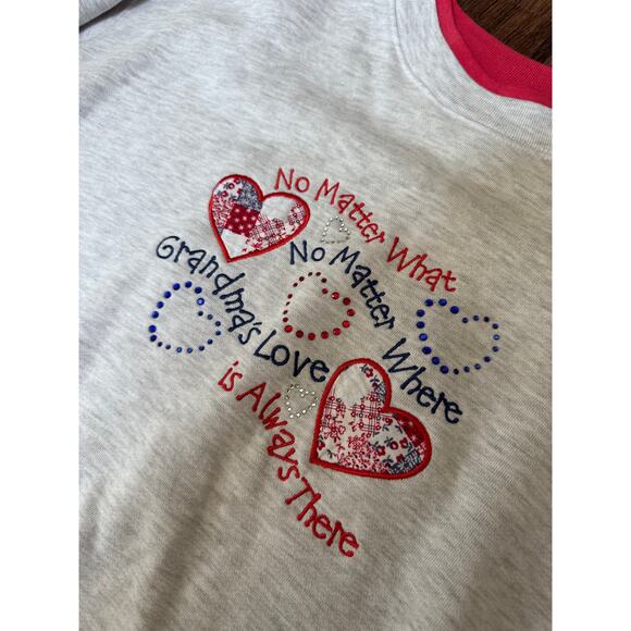 Vintage Grandmacore Heart Crewneck Large - Picture 2 of 4